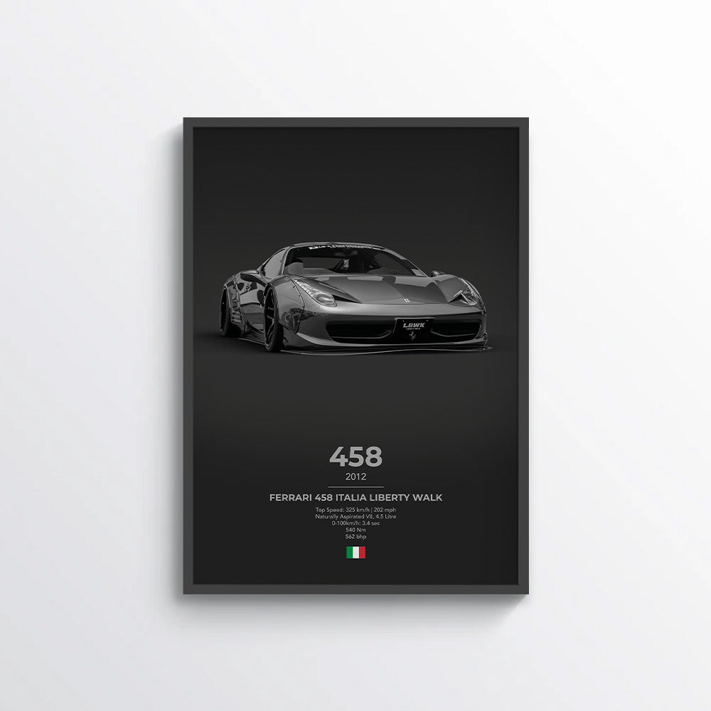 Ferrari 458 Italia Liberty Walk Poster
