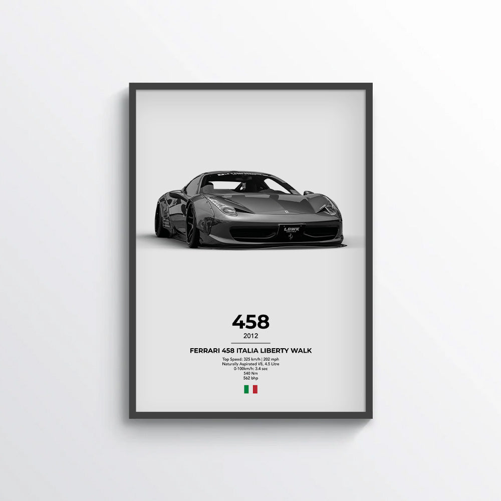Ferrari 458 Italia Liberty Walk Poster