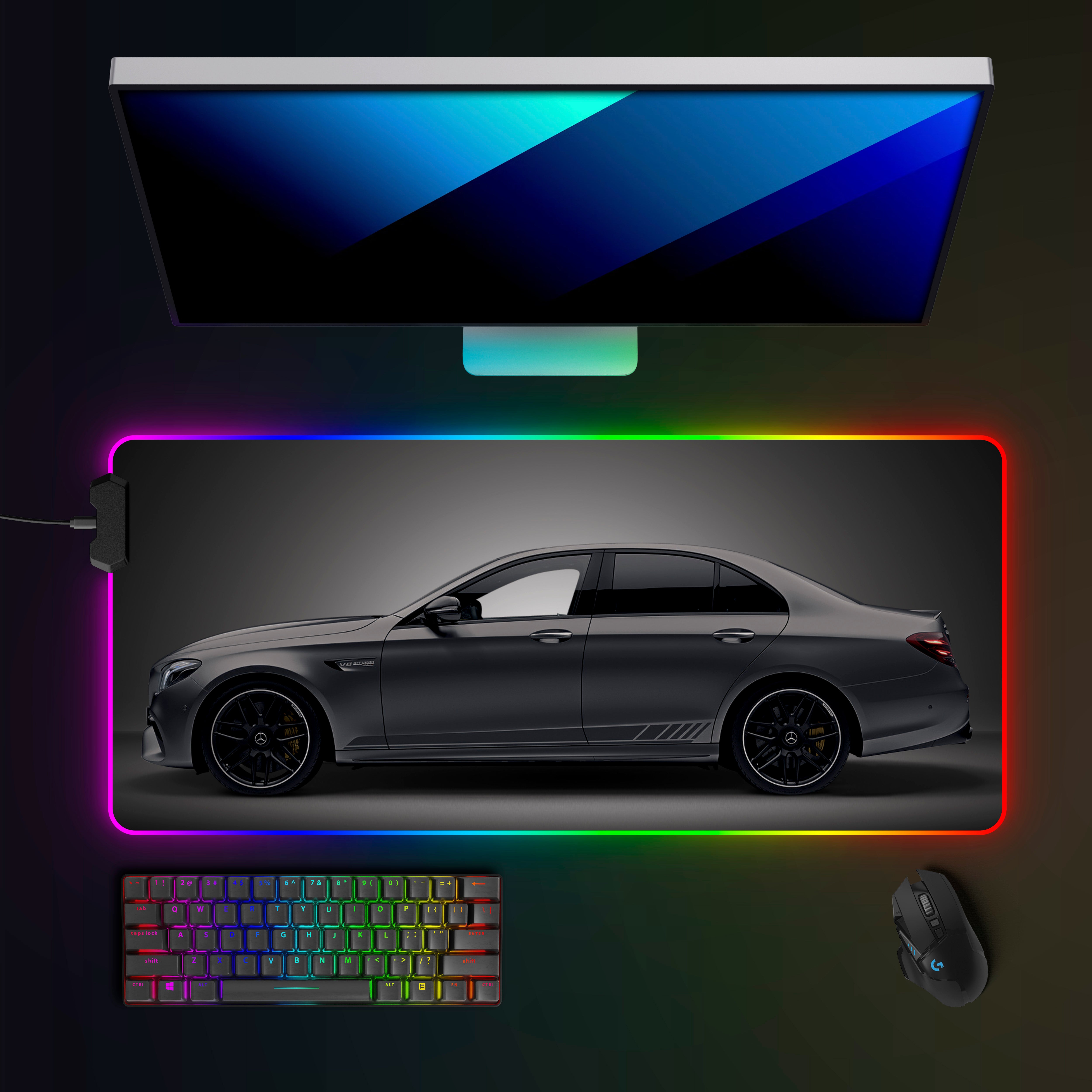 Mercedes C63 S AMG Coupe RGB Mousepad