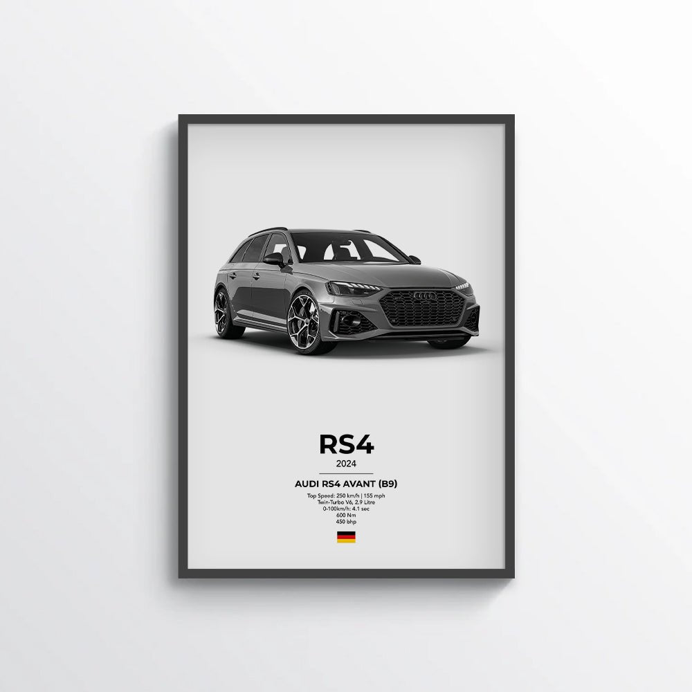 Audi RS4 Avant (B9) Poster - car - artistry