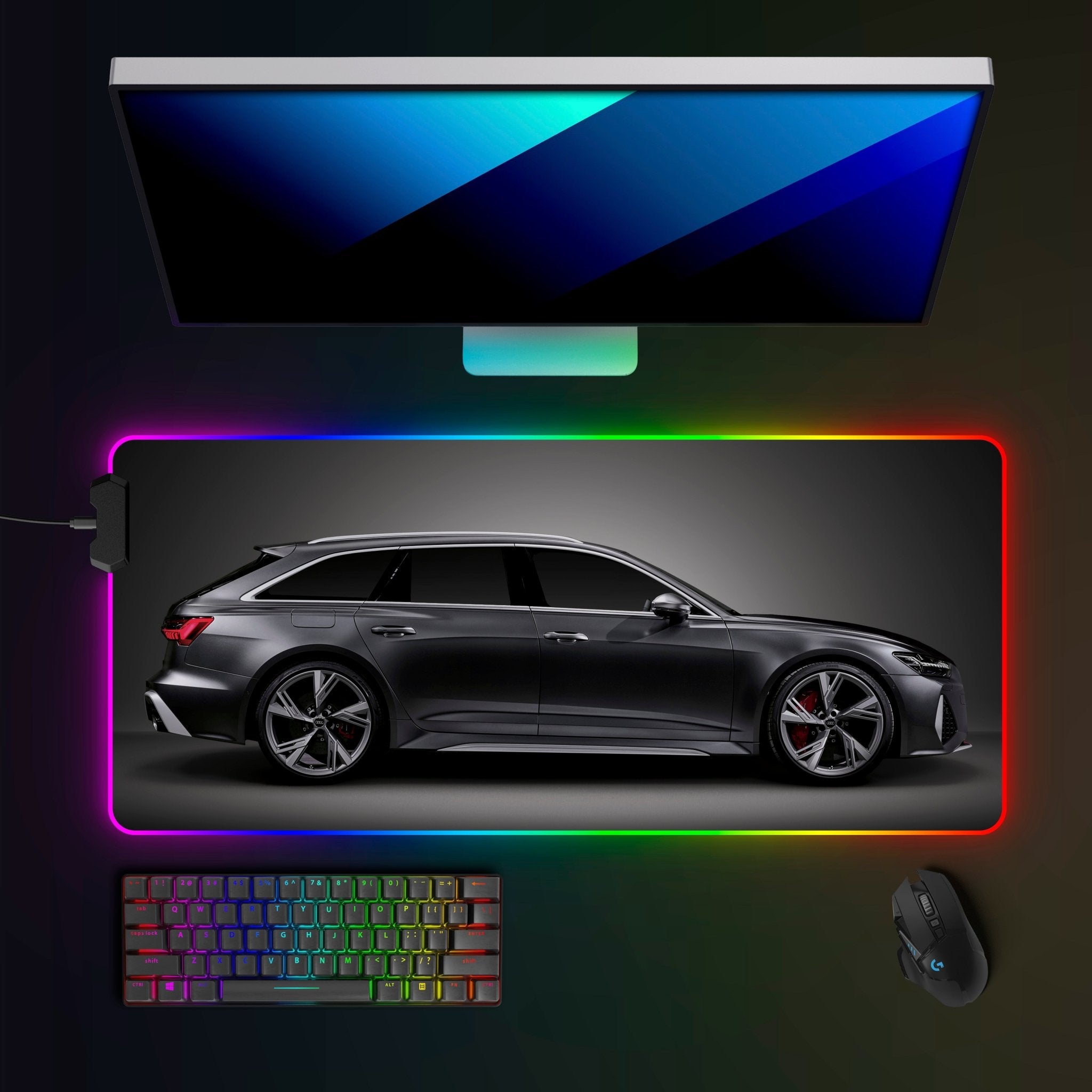 Audi RS6 Avant (C8) RGB Mousepad - car - artistry