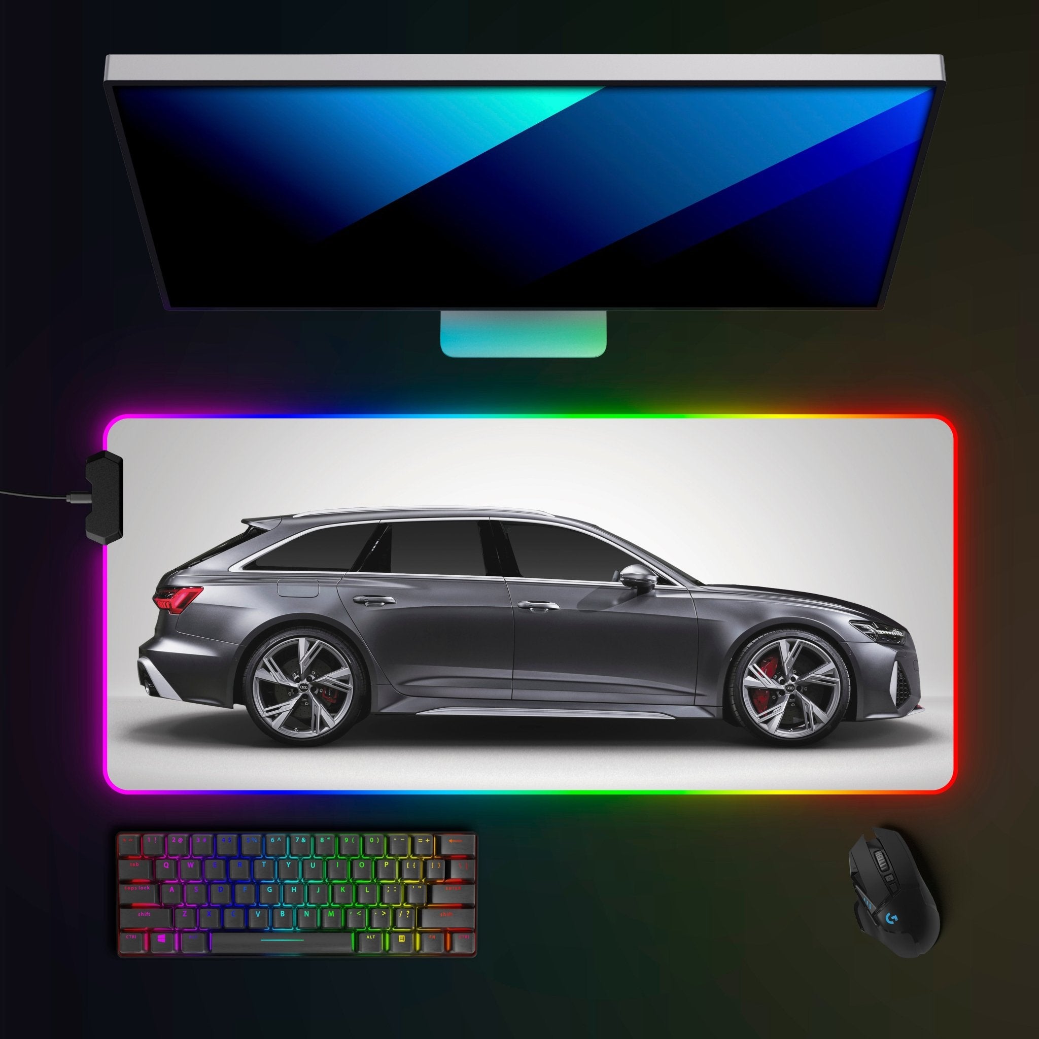 Audi RS6 Avant (C8) RGB Mousepad - car - artistry