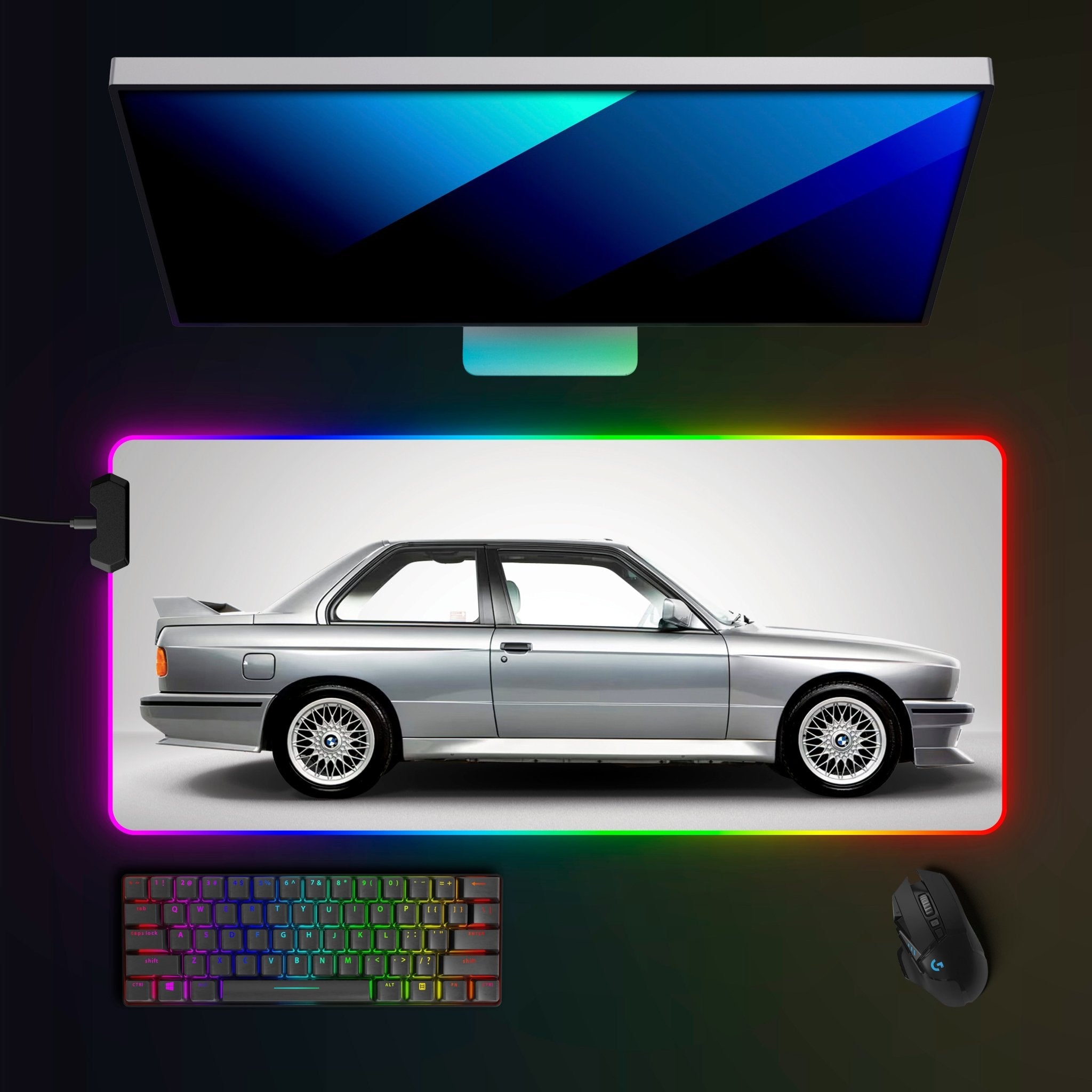 BMW M3 E30 RGB Mousepad - car - artistry