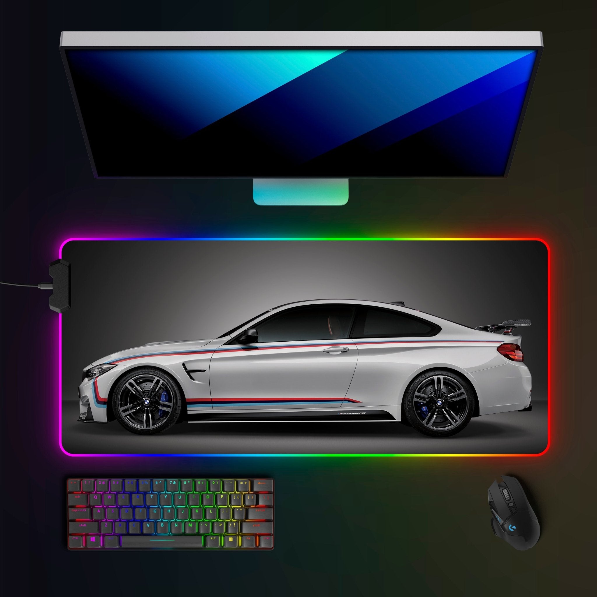 BMW M4 (F82) RGB Mousepad - car - artistry