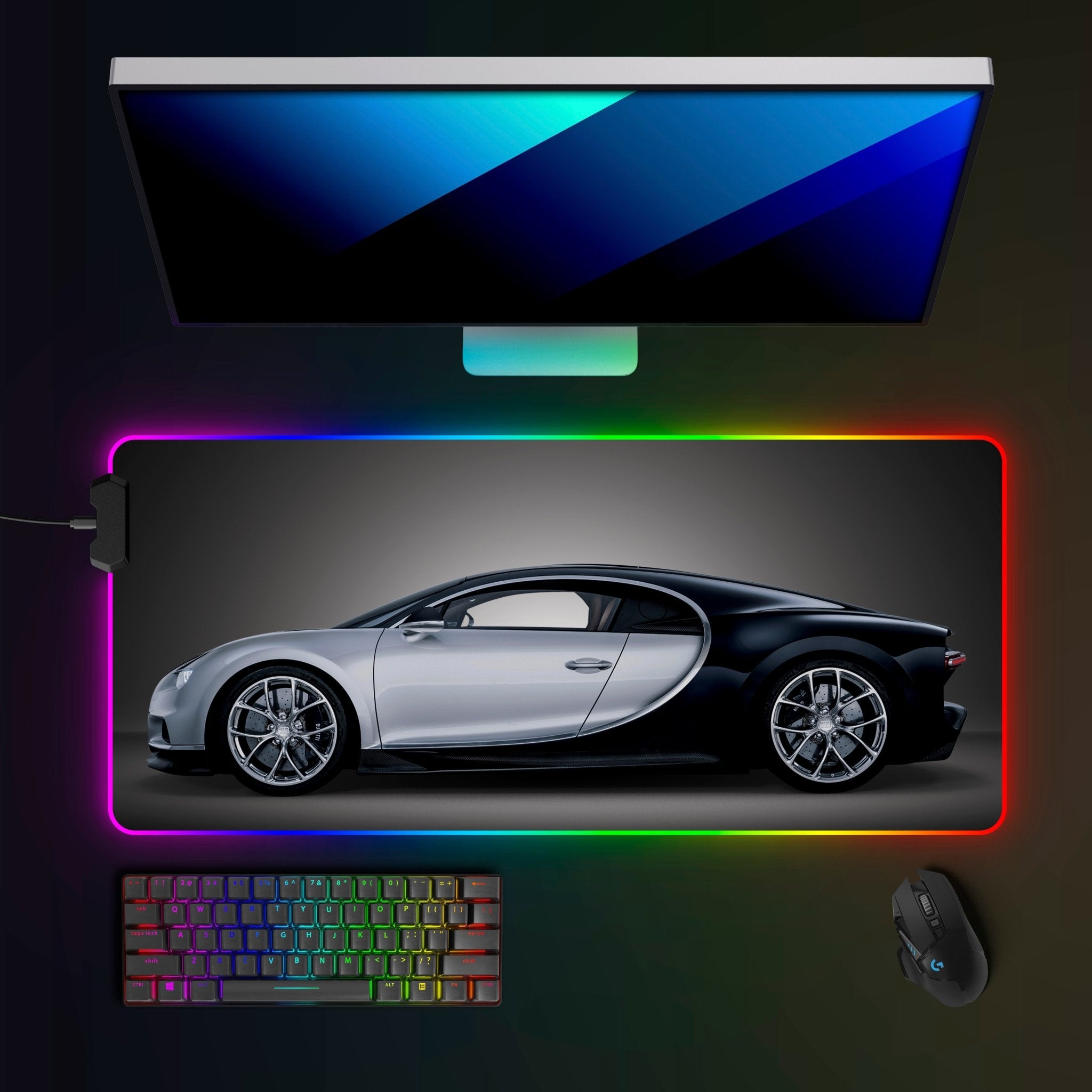 Bugatti Chiron RGB Mousepad - car - artistry