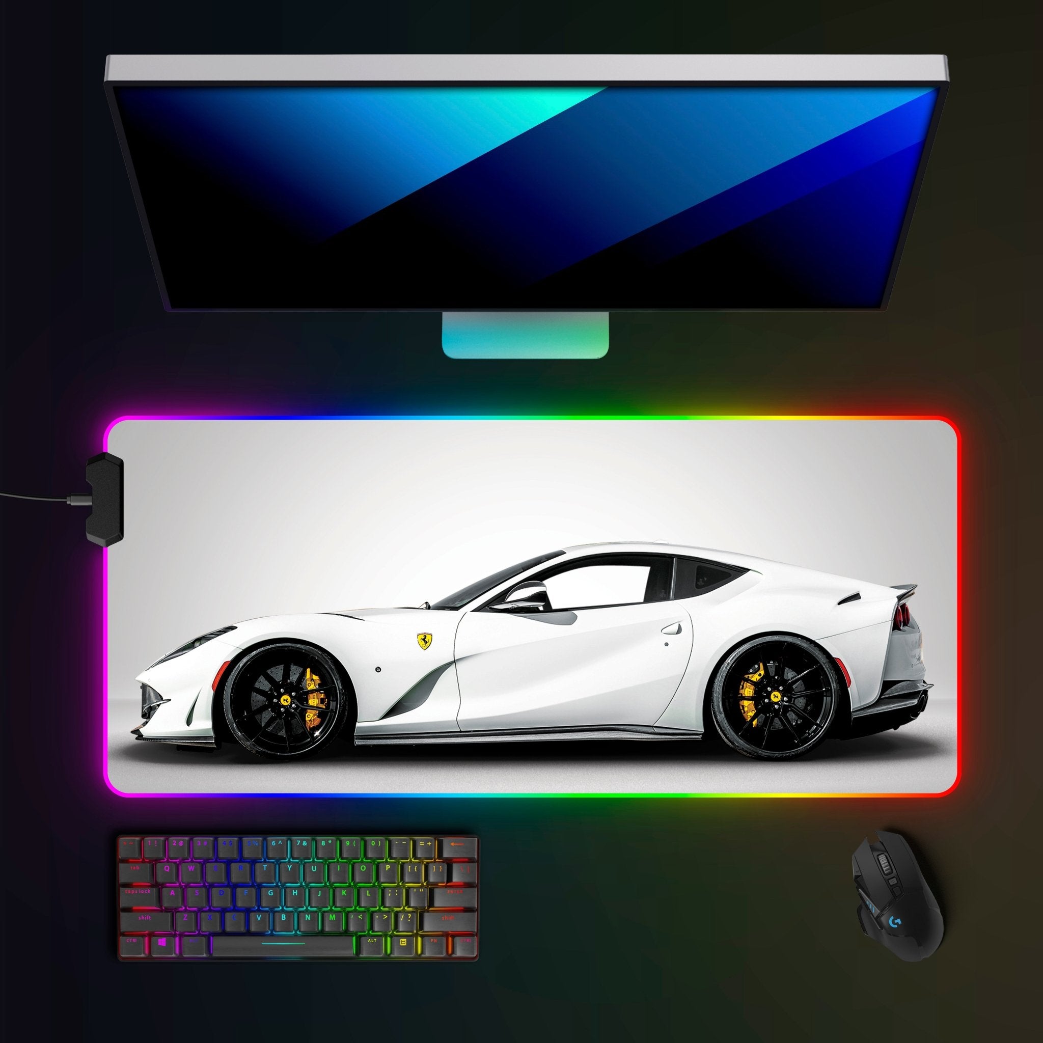 Ferrari 812 Superfast RGB Mousepad - car - artistry