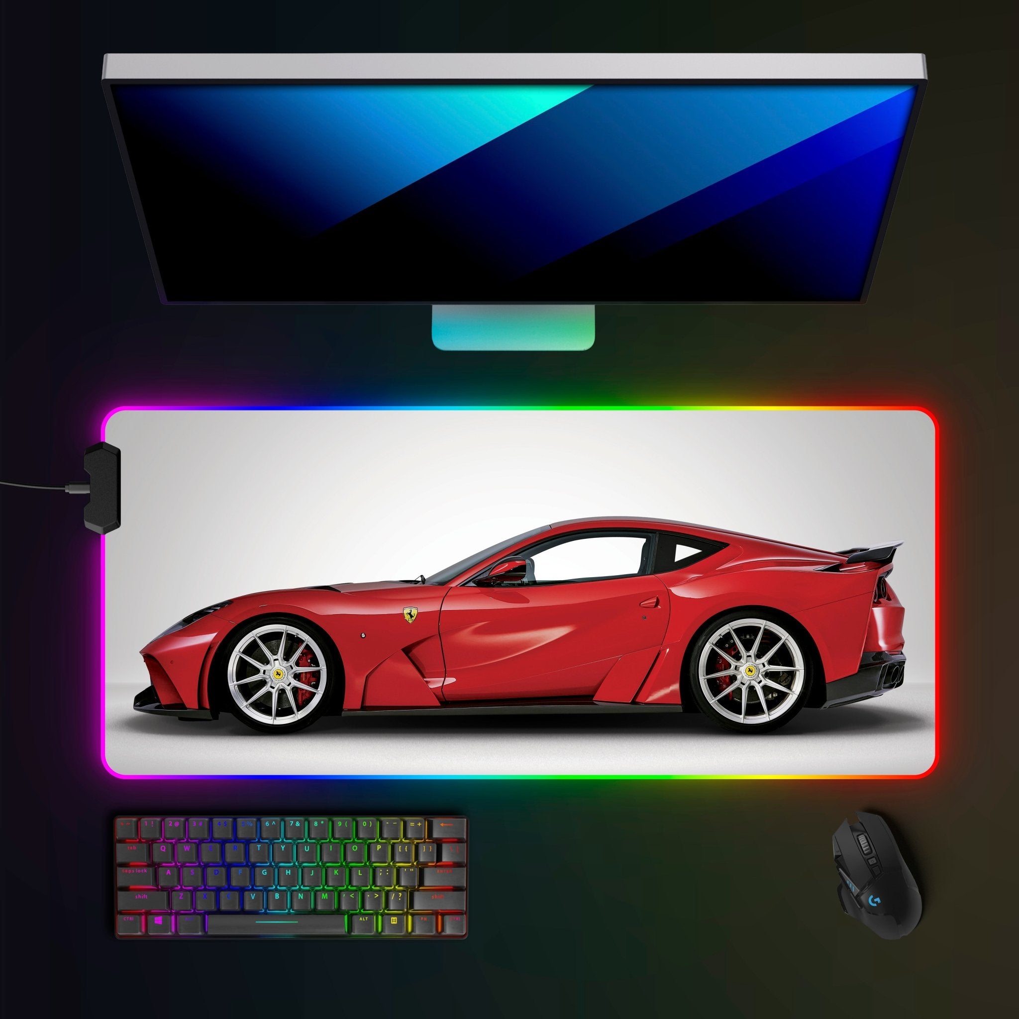 Ferrari 812 Superfast RGB Mousepad - car - artistry