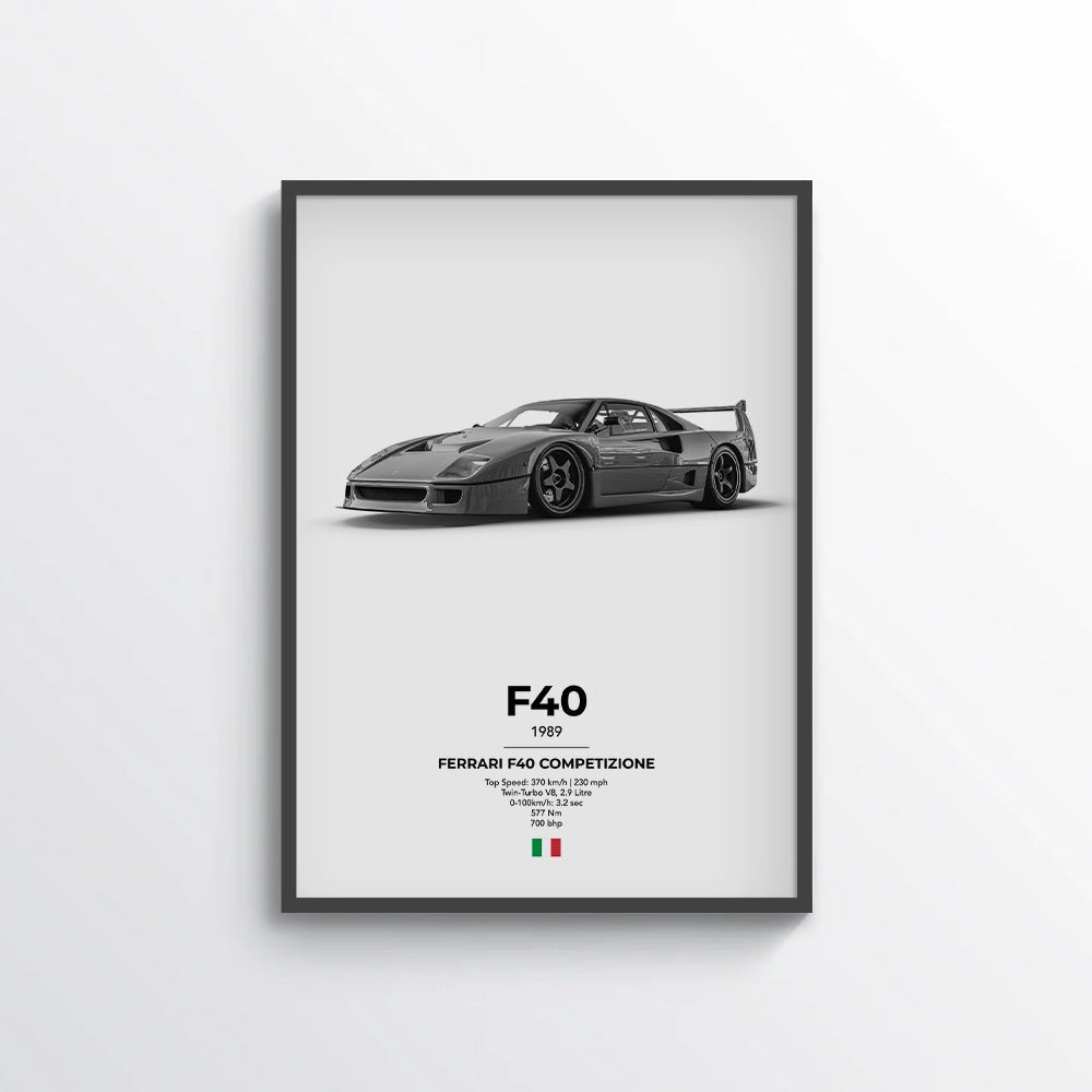 Ferrari F40 Competizione Poster - car - artistry