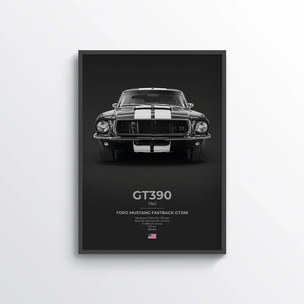 Ford Mustang Fastback GT390 Poster - car - artistry