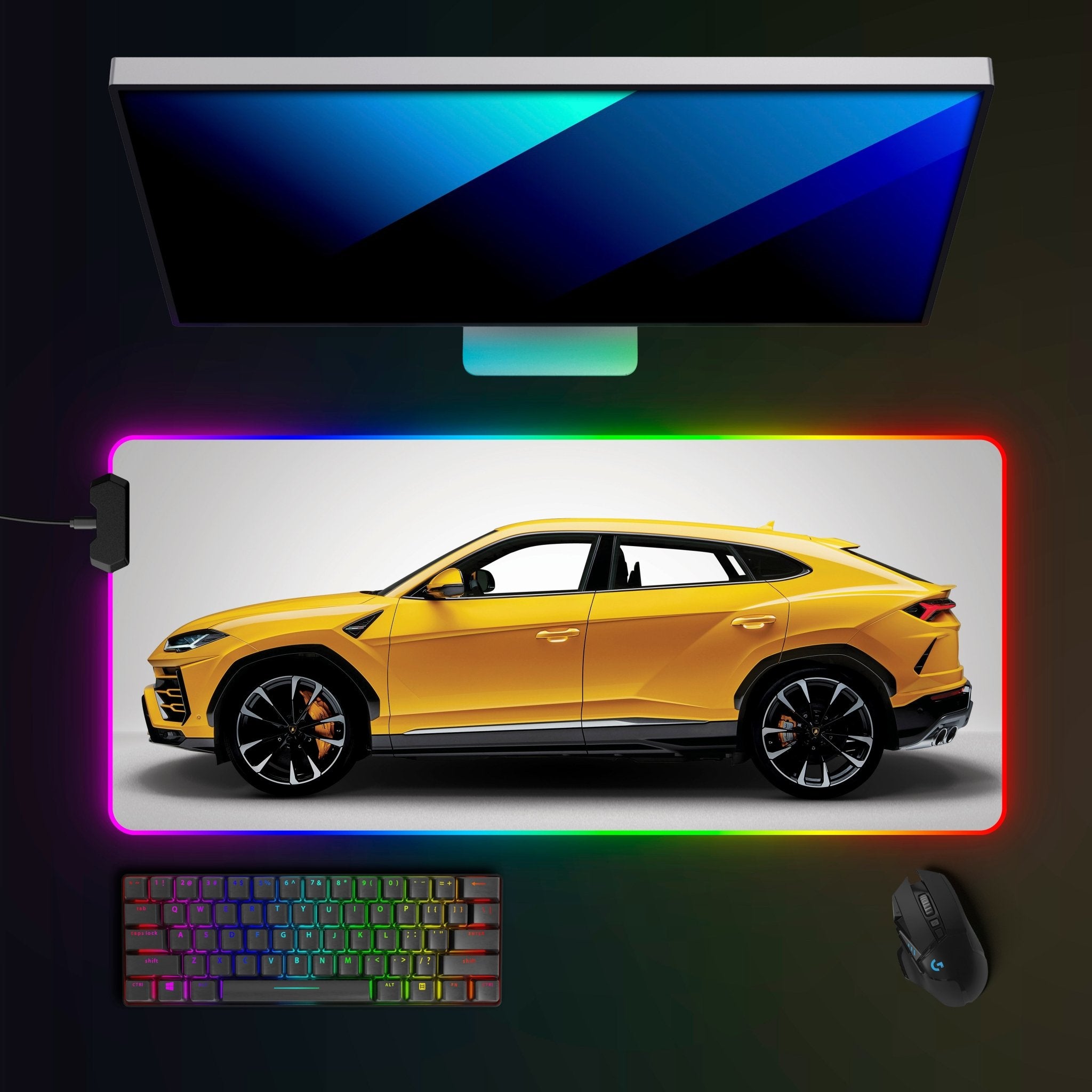 Lamborghini Urus RGB Mousepad - car - artistry