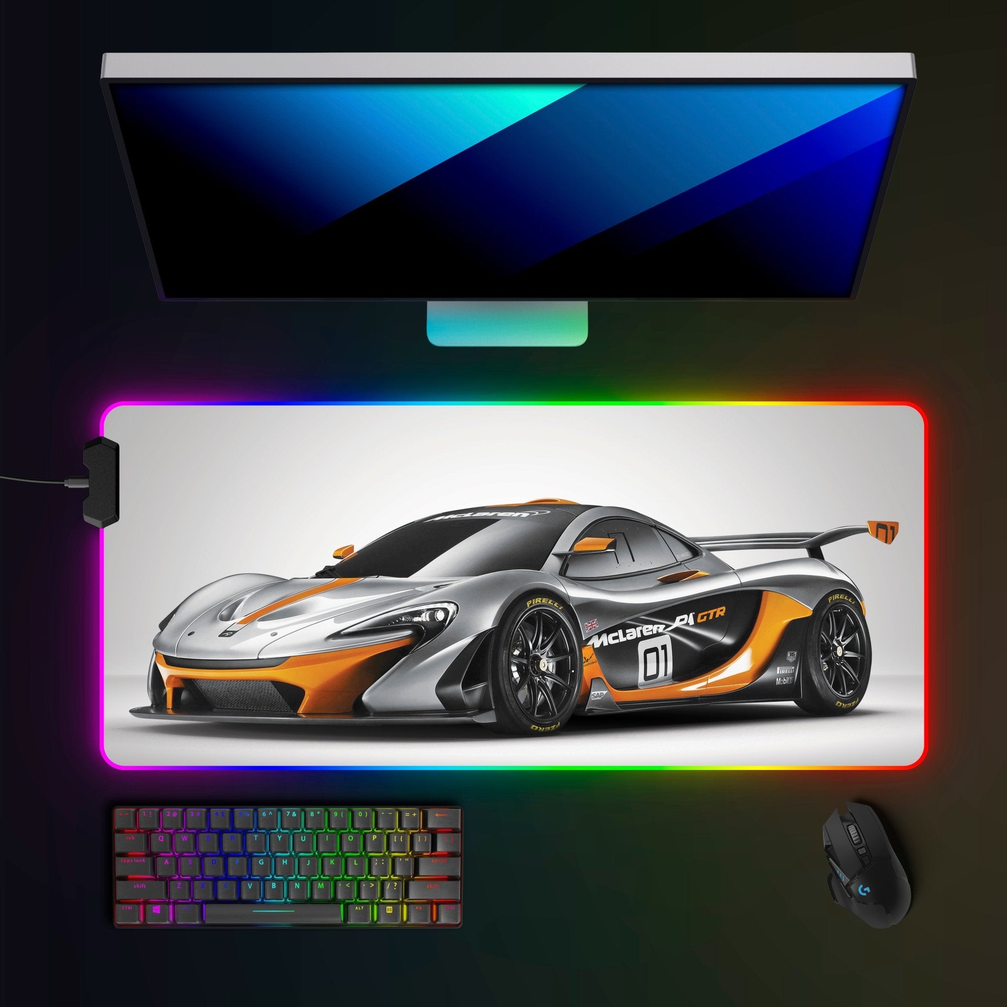 McLaren P1 GTR RGB Mousepad - car - artistry