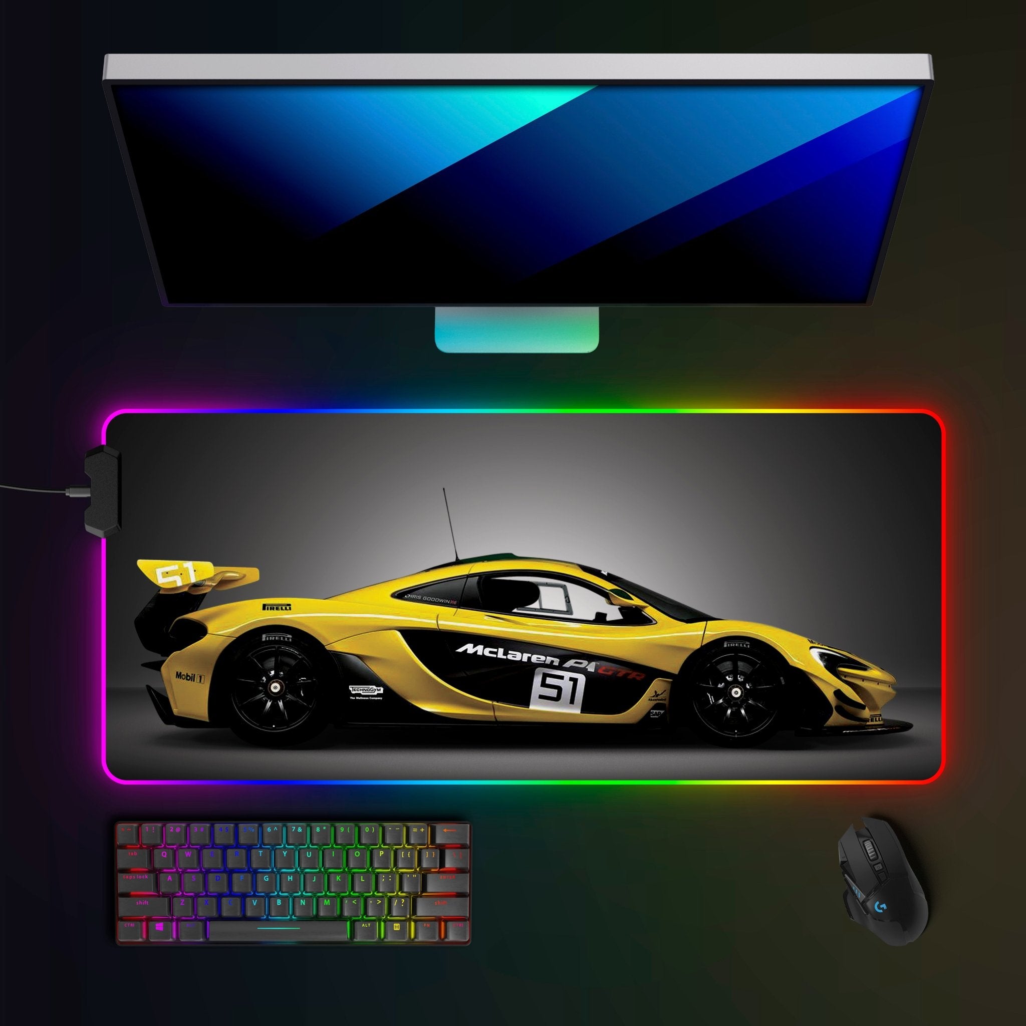 McLaren P1 GTR RGB Mousepad - car - artistry
