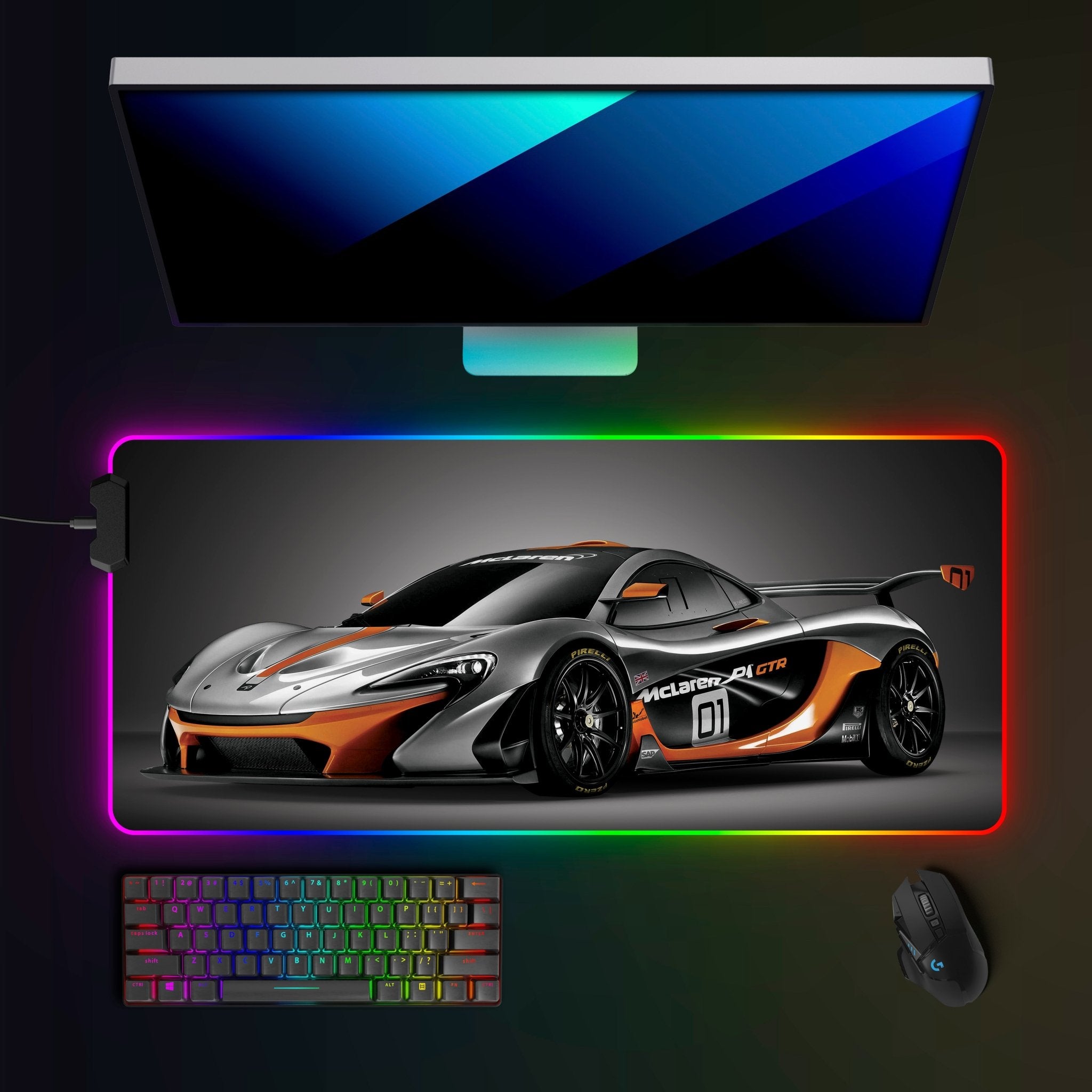 McLaren P1 GTR RGB Mousepad - car - artistry