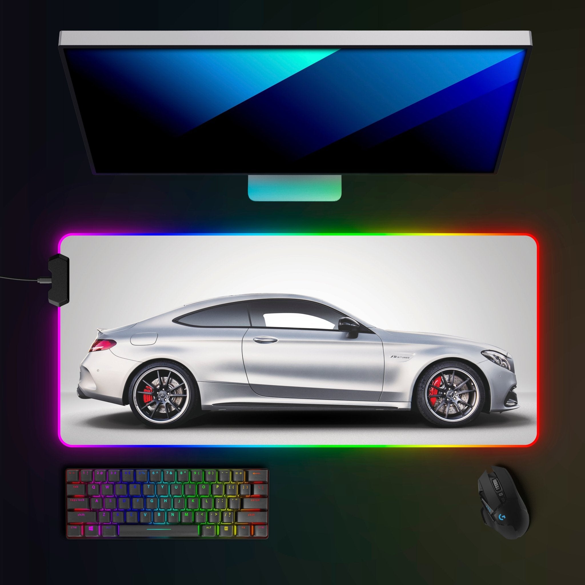 Mercedes C63 S AMG Coupe RGB Mousepad - car - artistry