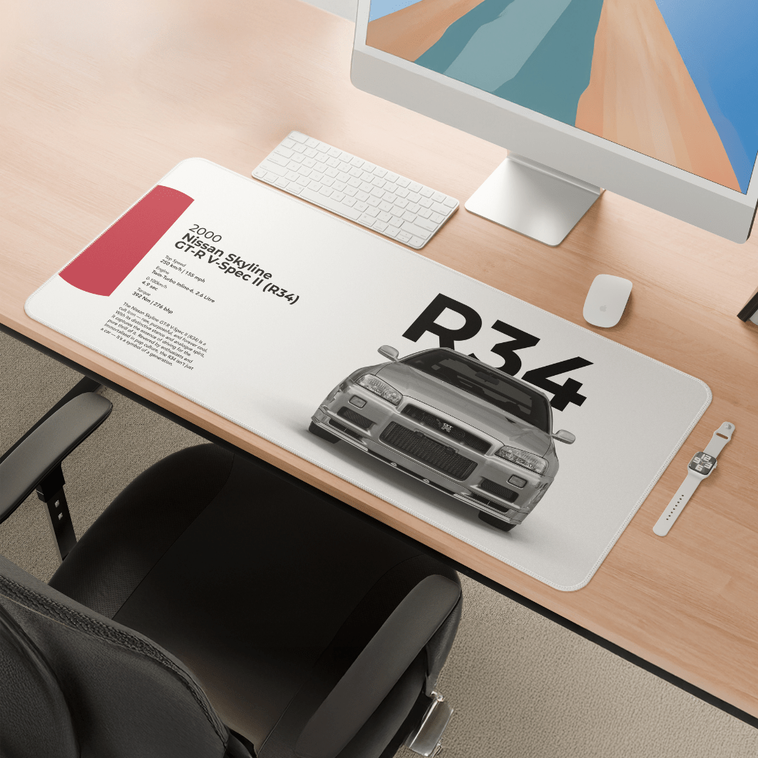 Nissan Skyline GT - R V Spec II (R34) Mousepad - car - artistry