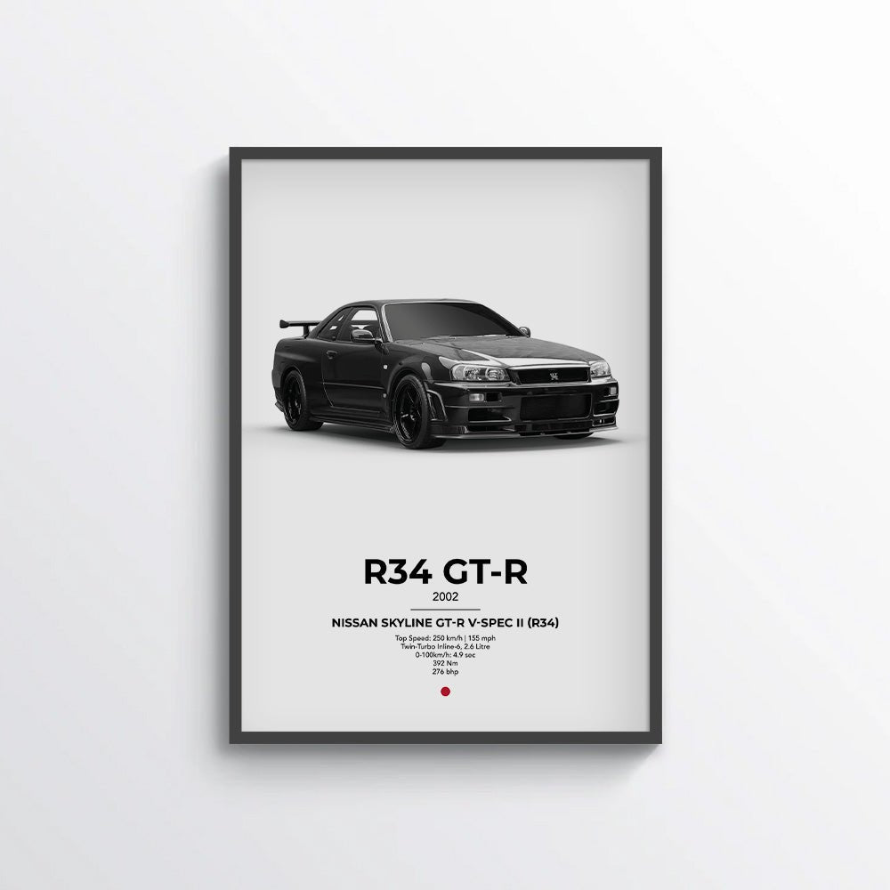 Nissan Skyline GT - R V - Spec II (R34) Poster - car - artistry