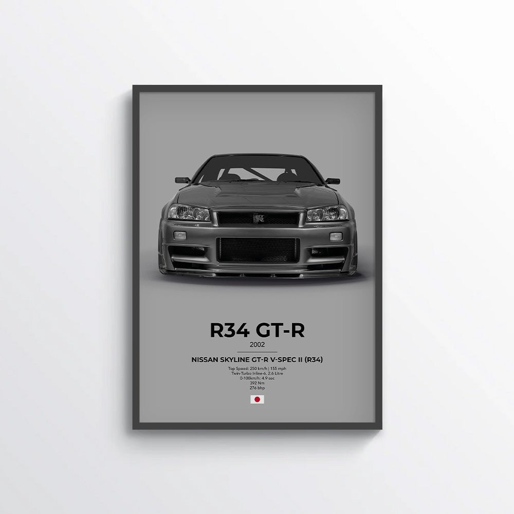 Nissan Skyline GT - R V - Spec II (R34) Poster - car - artistry