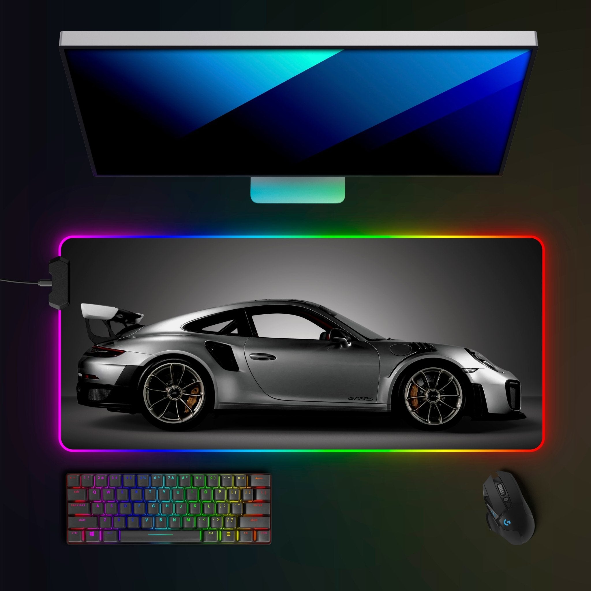 Porsche 911 GT2 RS RGB Mousepad - car - artistry