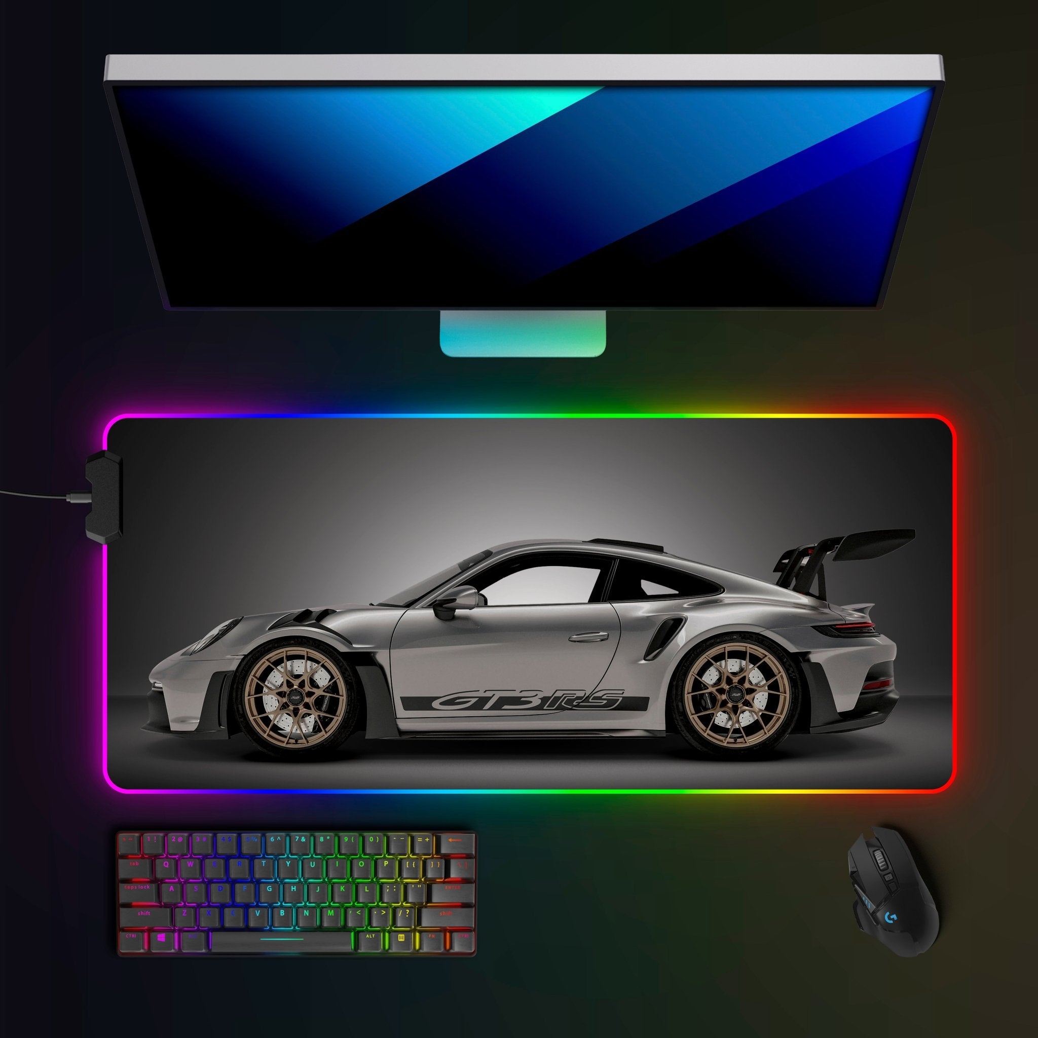 Porsche 911 GT3 RS (992) RGB Mousepad - car - artistry
