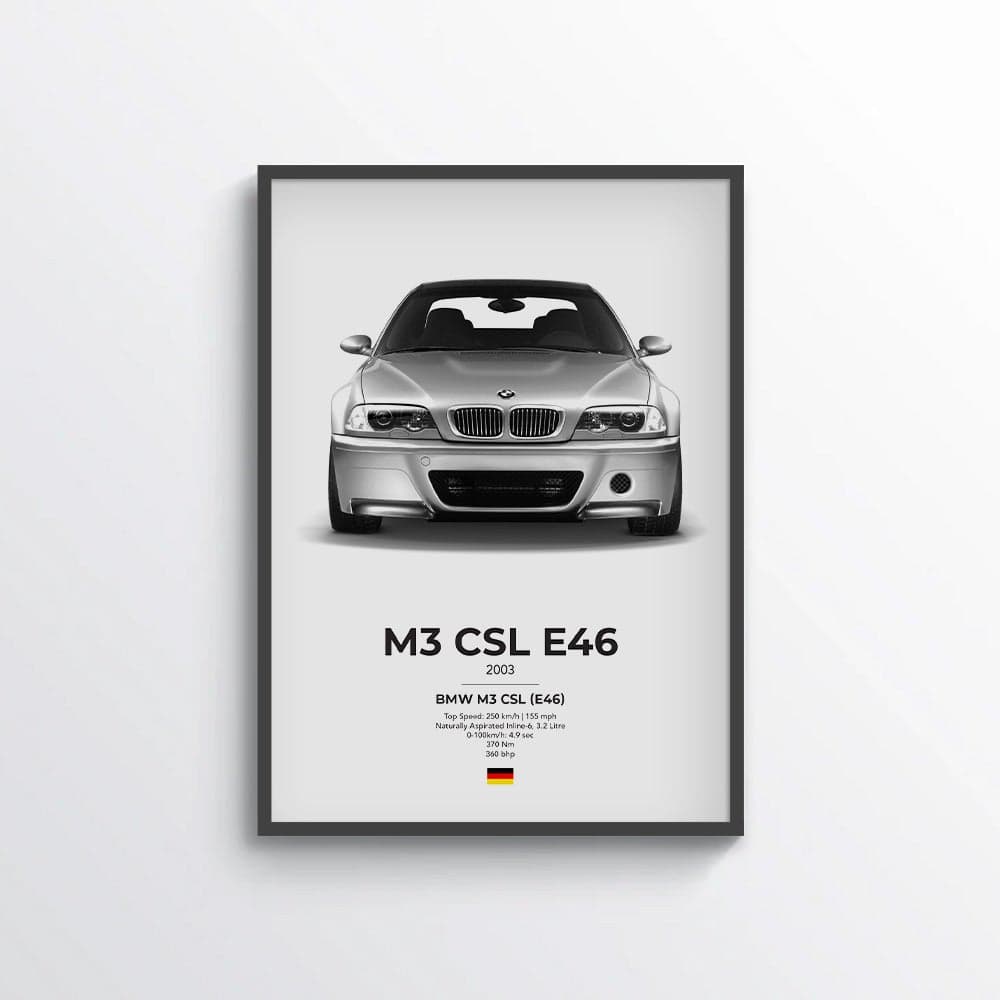 BMW E46 M3 CSL Poster
