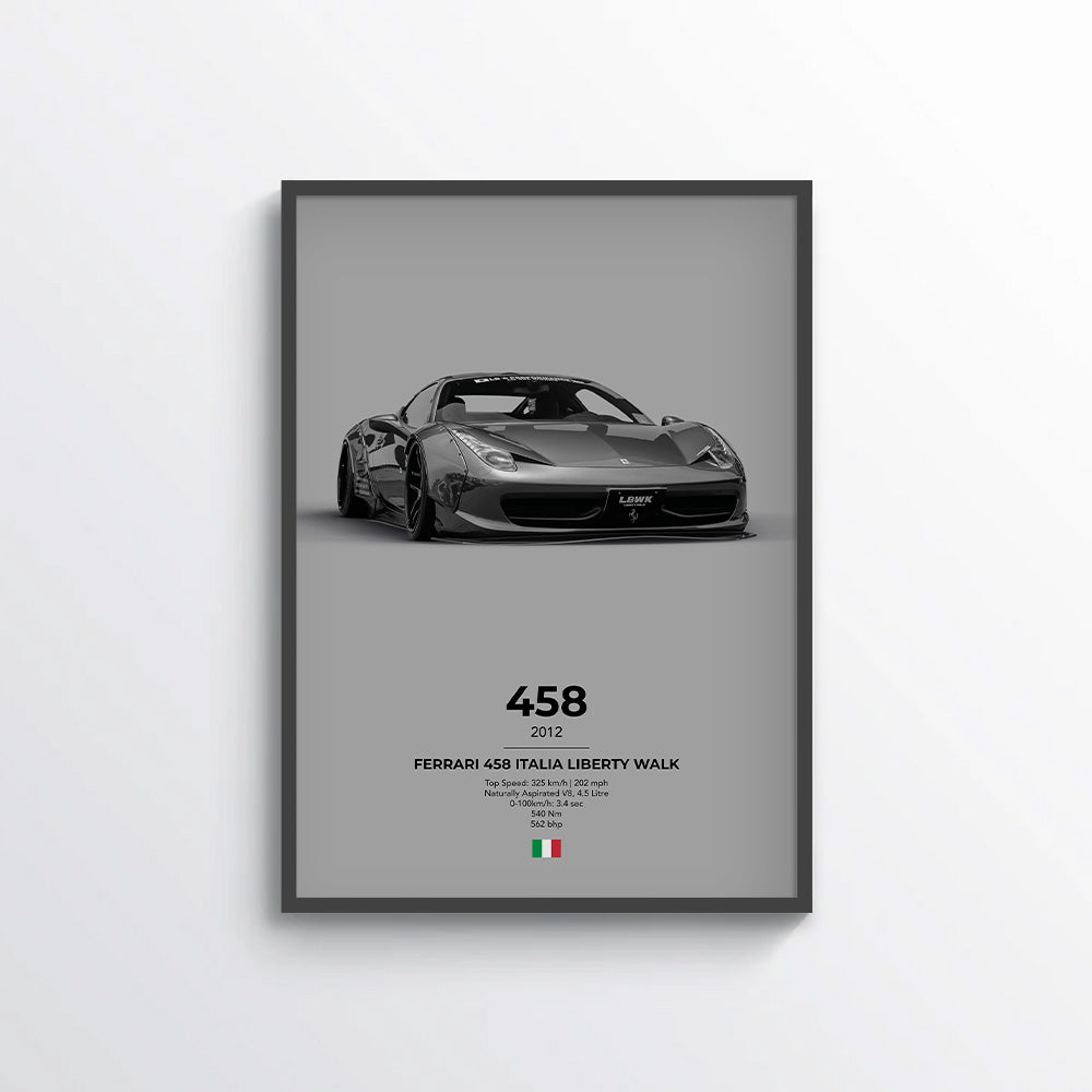 Ferrari 458 Italia Liberty Walk Poster