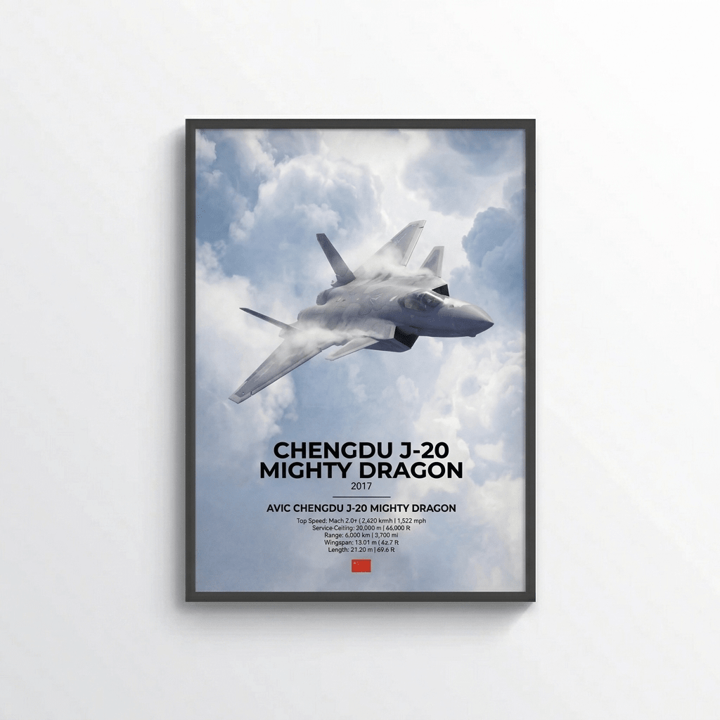Avic Chengdu J - 20 Mighty Dragon Poster - car - artistry