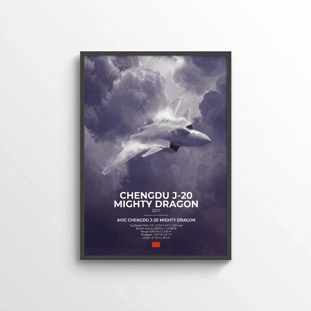 Avic Chengdu J - 20 Mighty Dragon Poster - car - artistry