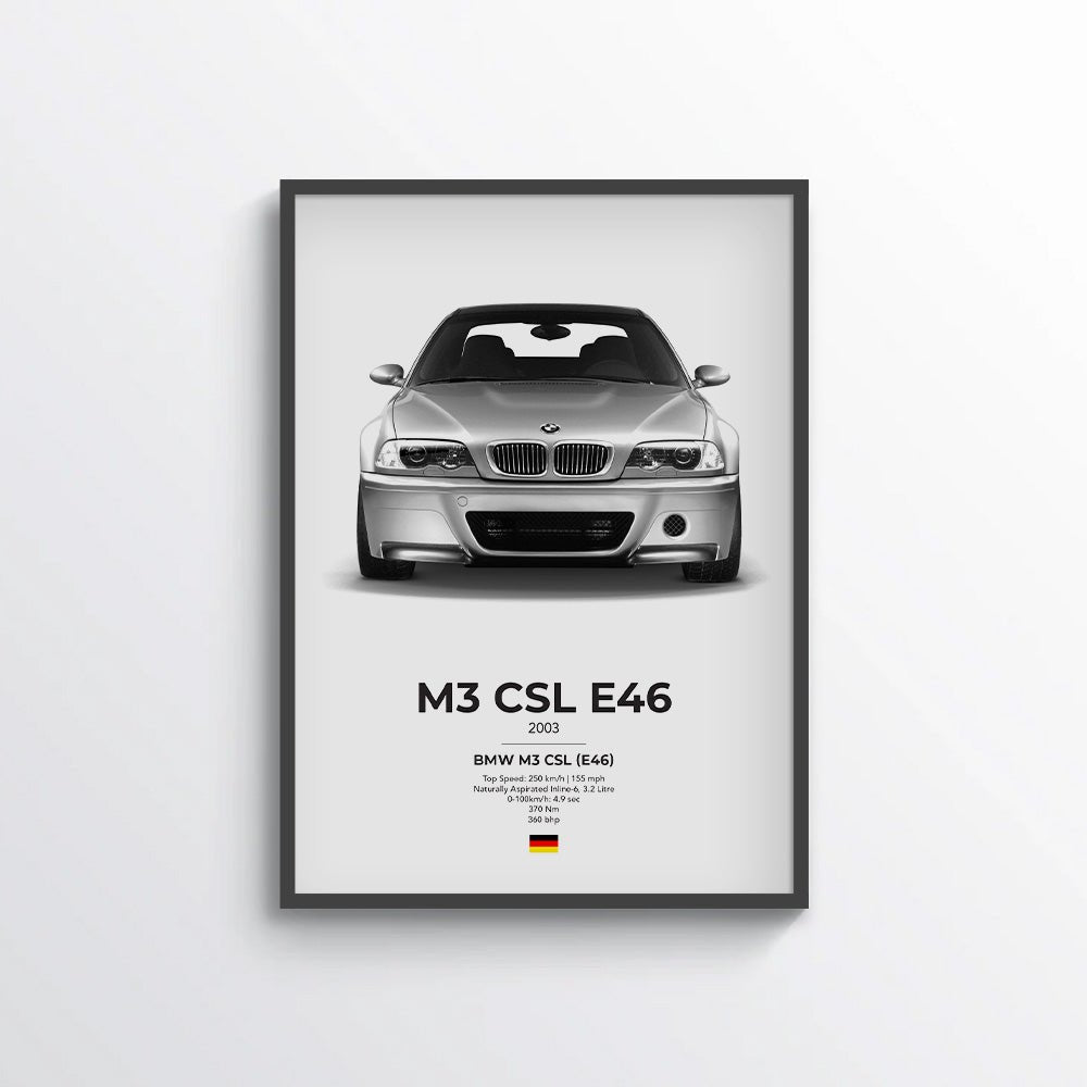 BMW E46 M3 CSL Poster - car - artistry
