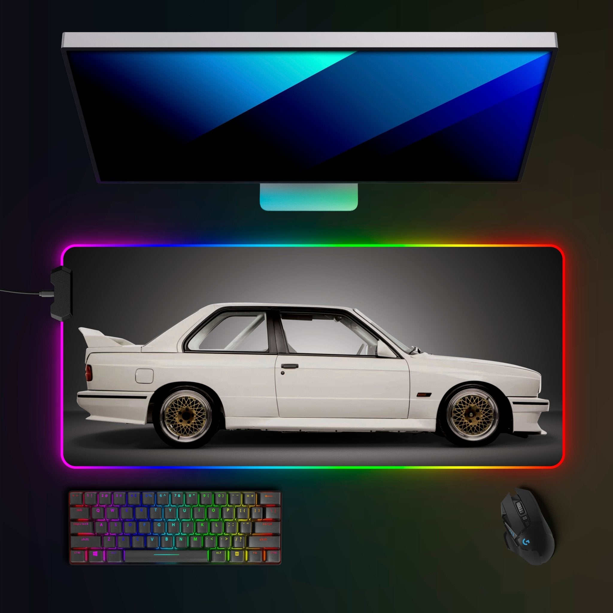 BMW M3 E30 RGB Mousepad - car - artistry