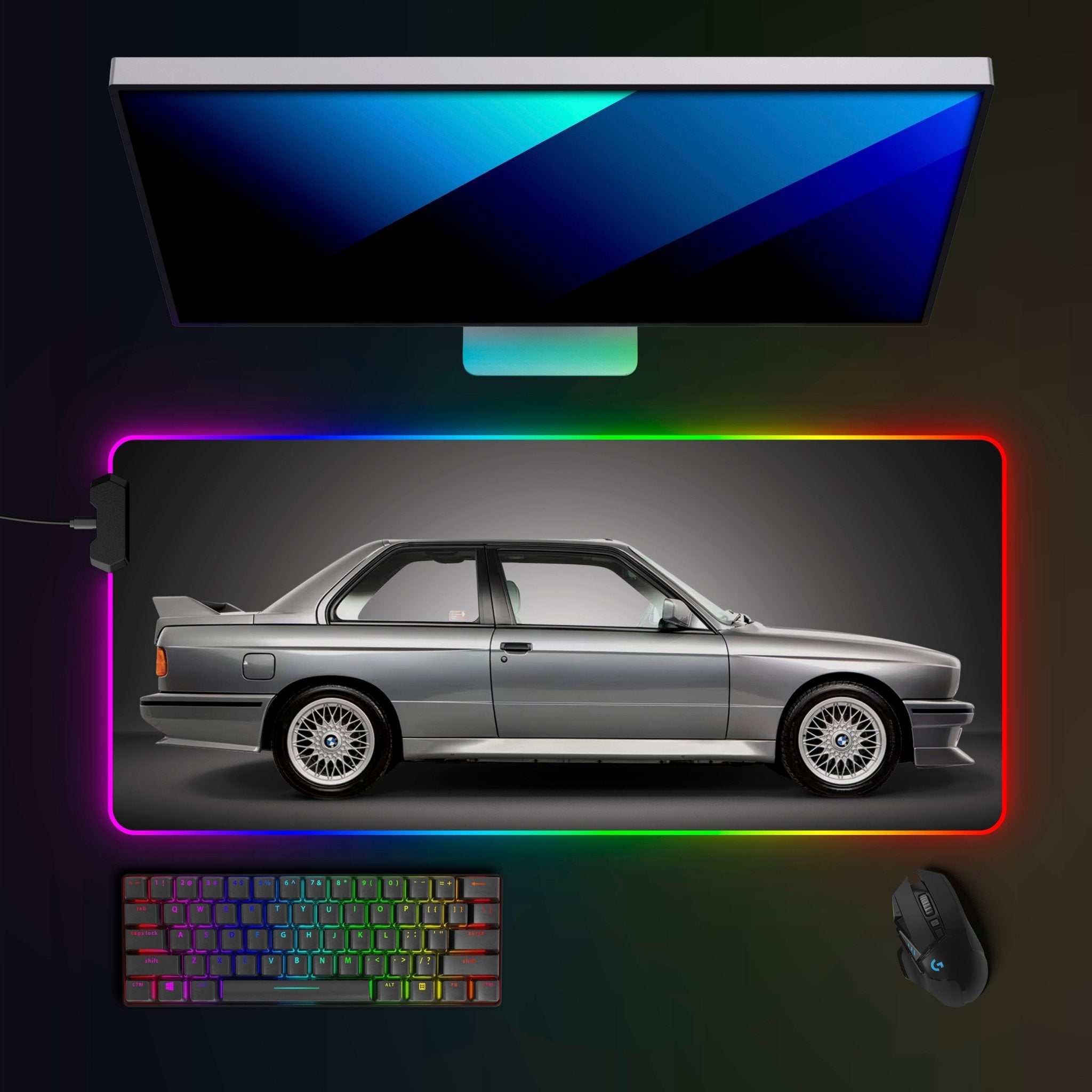 BMW M3 E30 RGB Mousepad - car - artistry