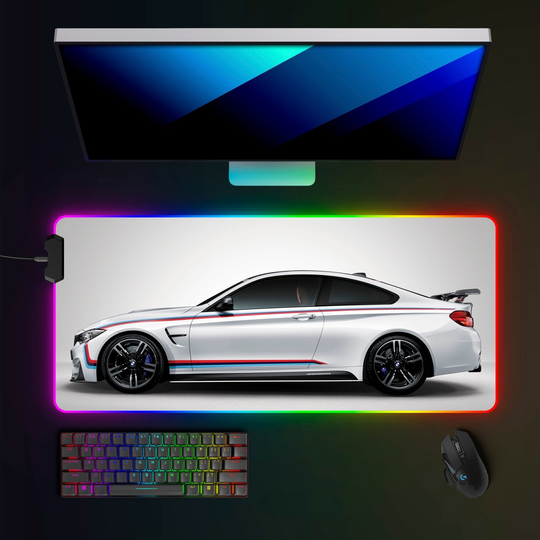 BMW M4 (F82) RGB Mousepad - car - artistry