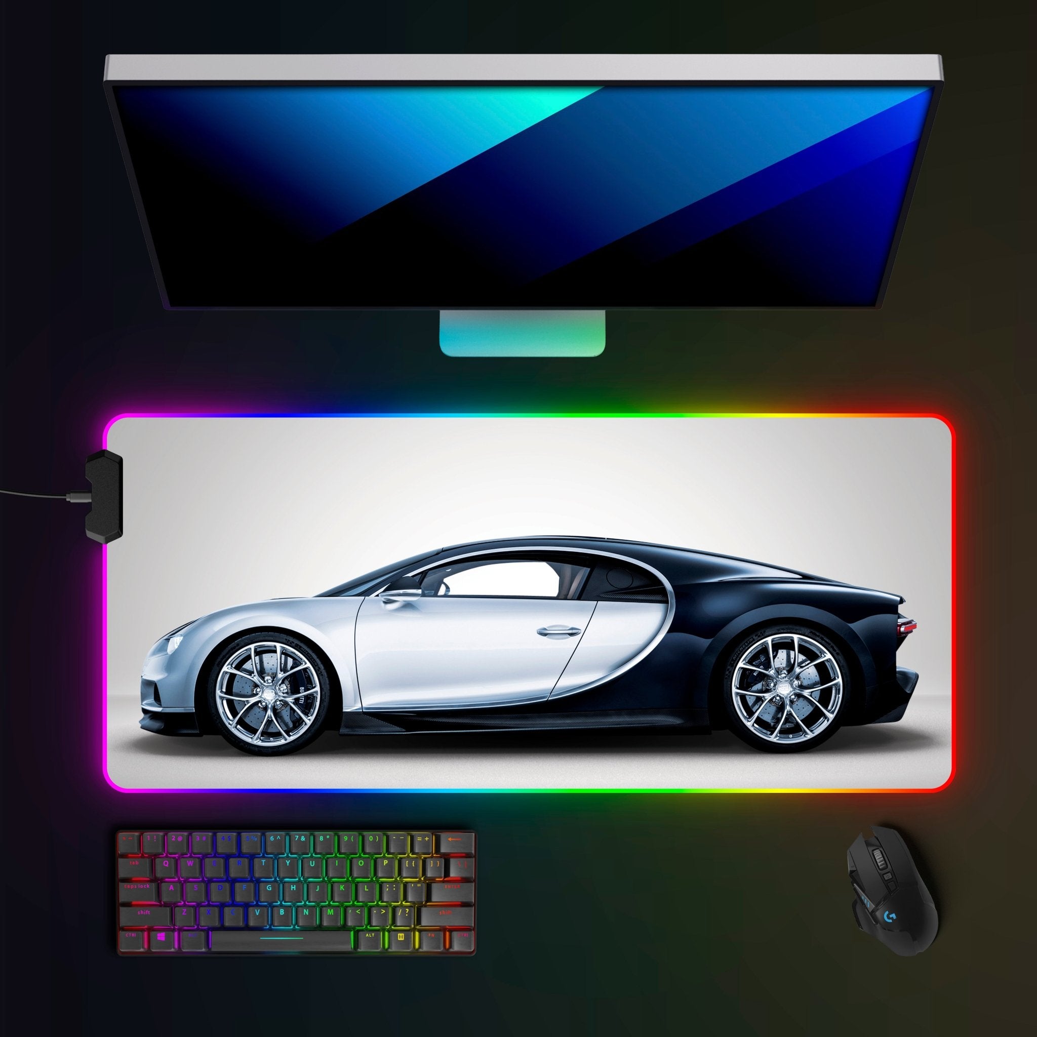 Bugatti Chiron RGB Mousepad - car - artistry