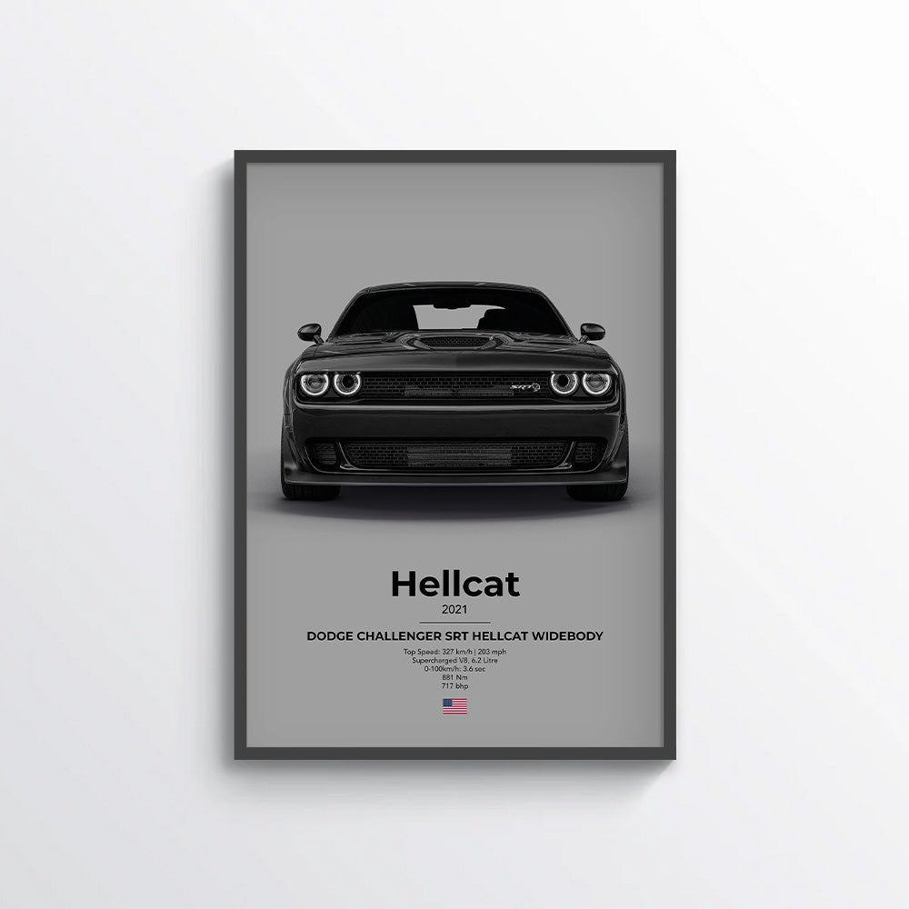 Dodge Challenger SRT Hellcat Widebody Poster - car - artistry
