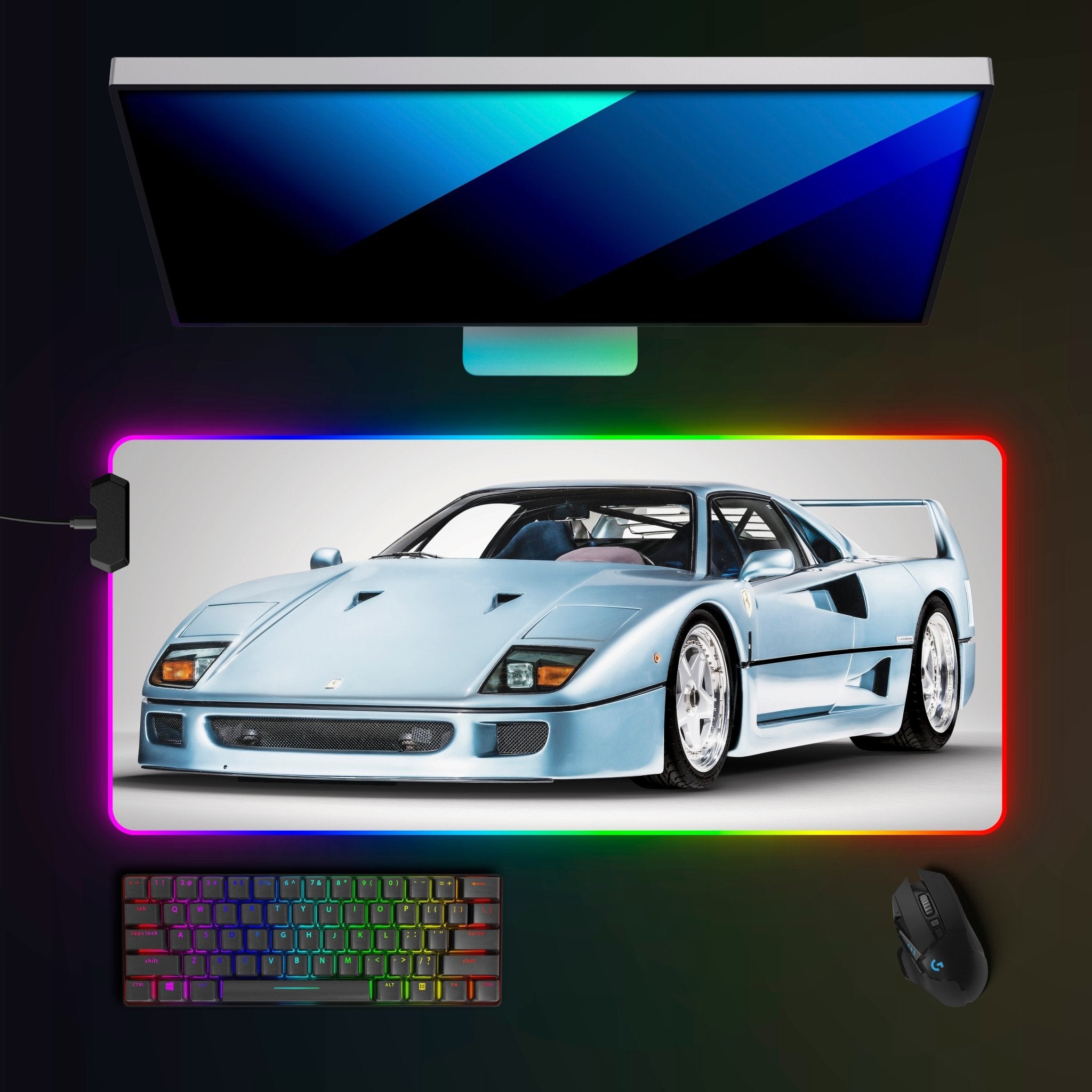 Ferrari F40 RGB Mousepad - car - artistry