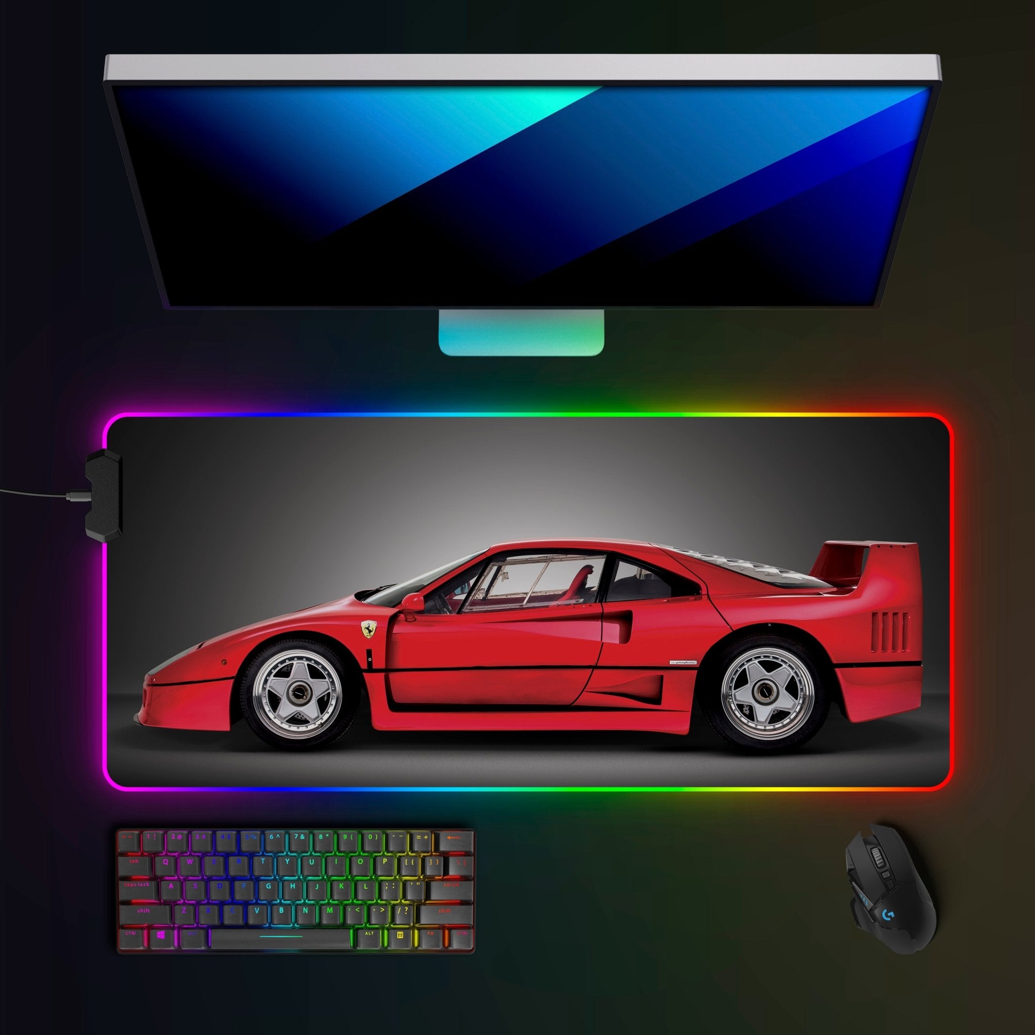 Ferrari F40 RGB Mousepad - car - artistry