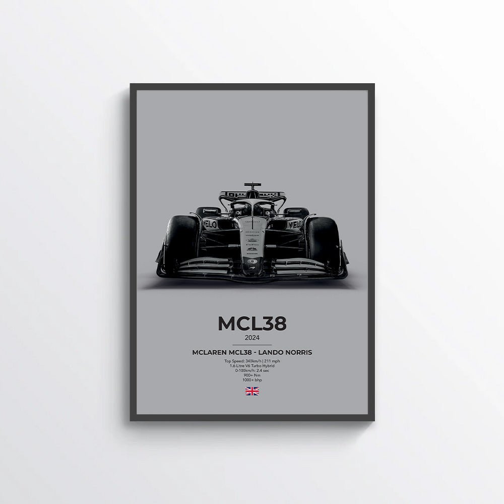 Formula 1 McLaren MCL38 - Lando Norris Poster - car - artistry