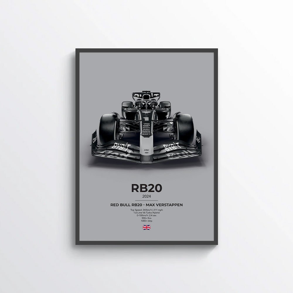 Formula 1 Red Bull Racing RB20 - Max Verstappen Poster - car - artistry
