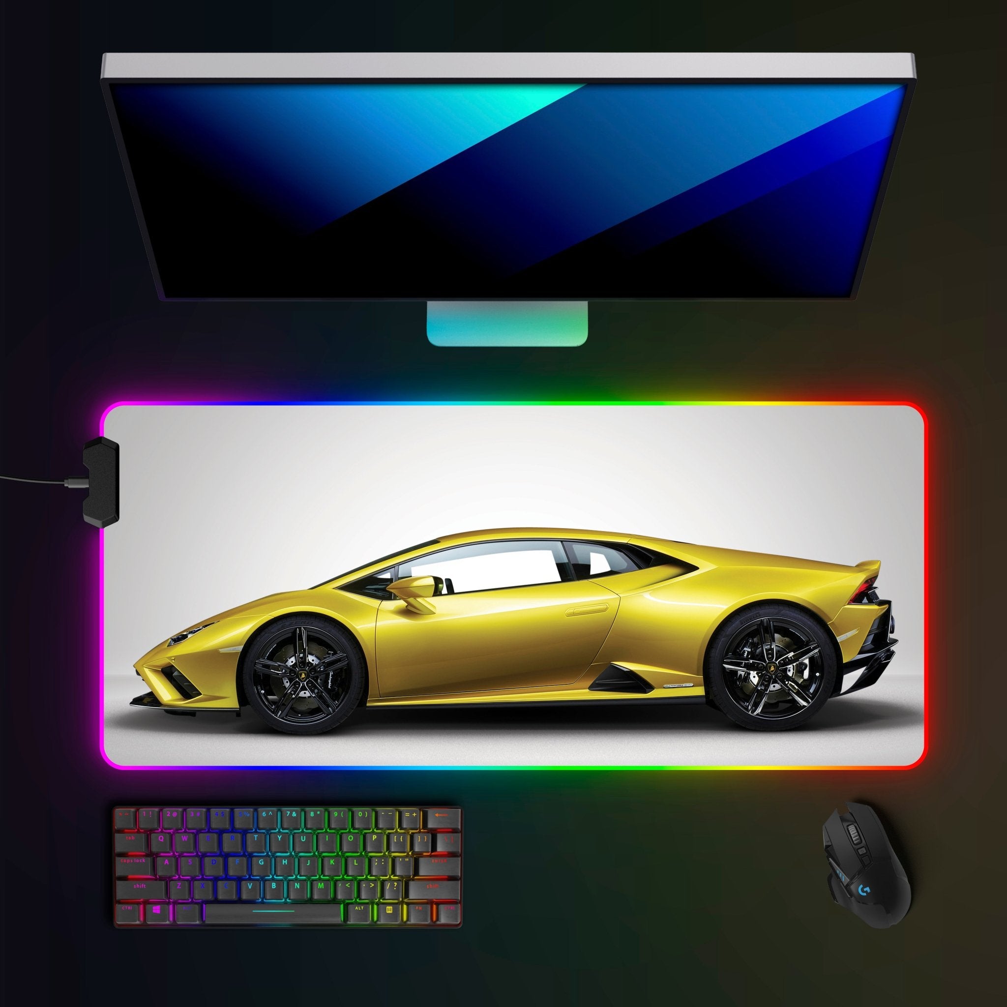 Lamborghini Huracan EVO RGB Mousepad - car - artistry