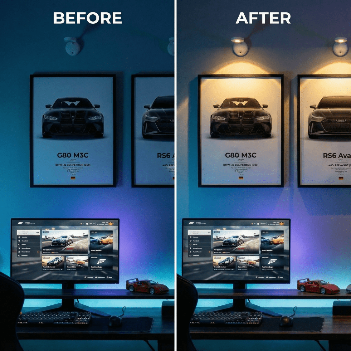 LED Wall Light for Posters - car - artistry