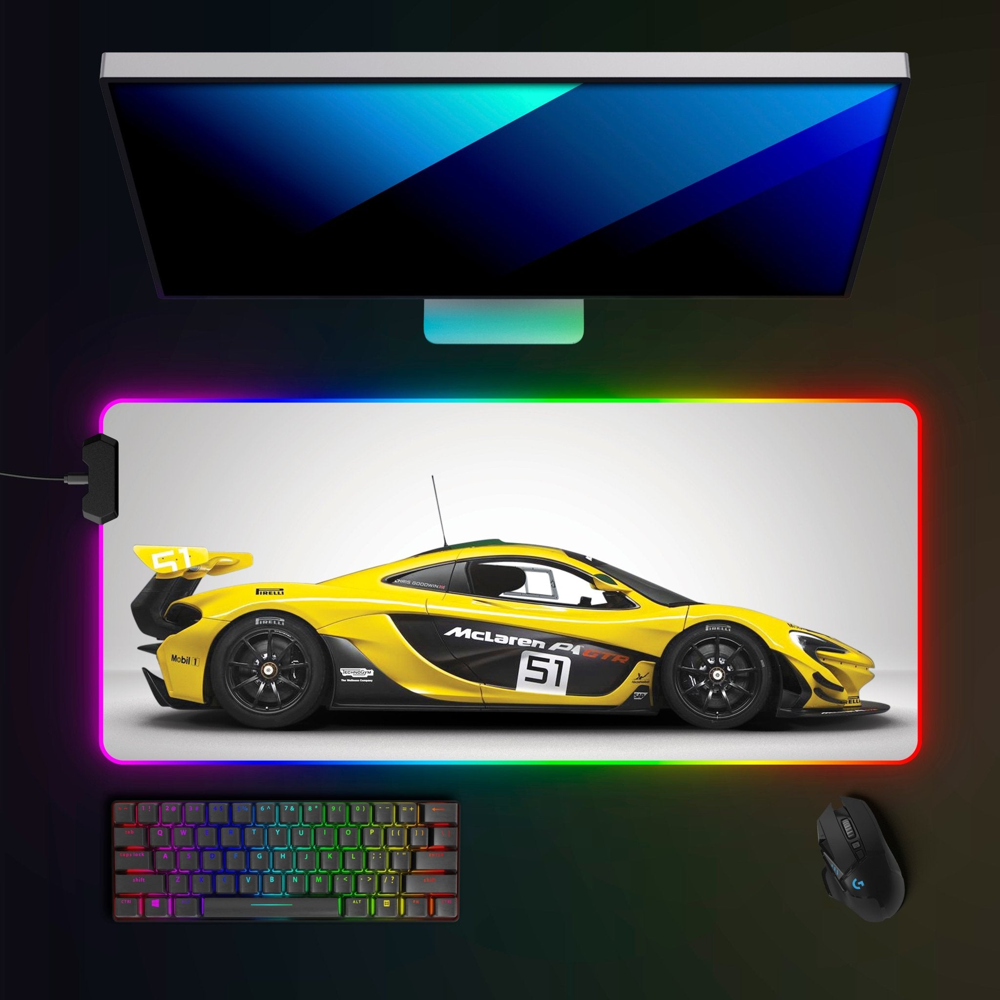 McLaren P1 GTR RGB Mousepad - car - artistry