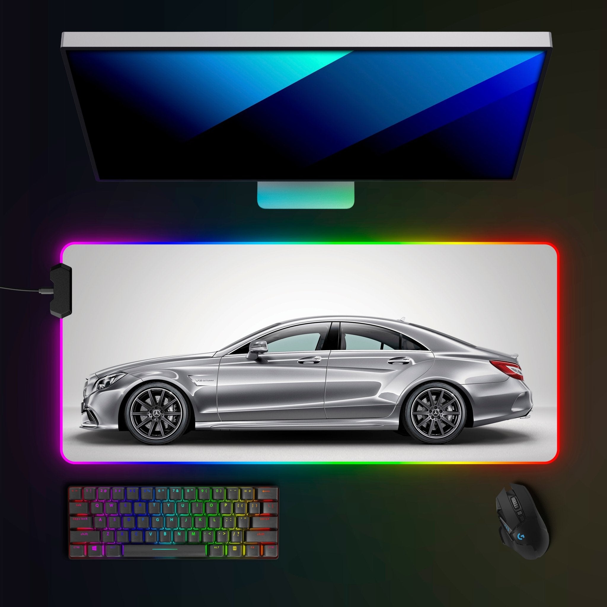 Mercedes CLS 63 AMG RGB Mousepad - car - artistry